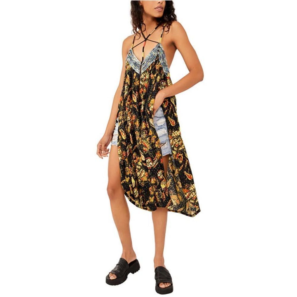 Free People New! Rare Garden Party Floral Print Maxi Dress\Top Ivory Combo Sz Xs